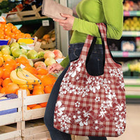 Hibiscus Pakala Fantasy Red Grocery Bag Tropical Floral Stylized LT01 - Polynesian Pride
