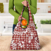 Hibiscus Pakala Fantasy Red Grocery Bag Tropical Floral Stylized LT01 - Polynesian Pride