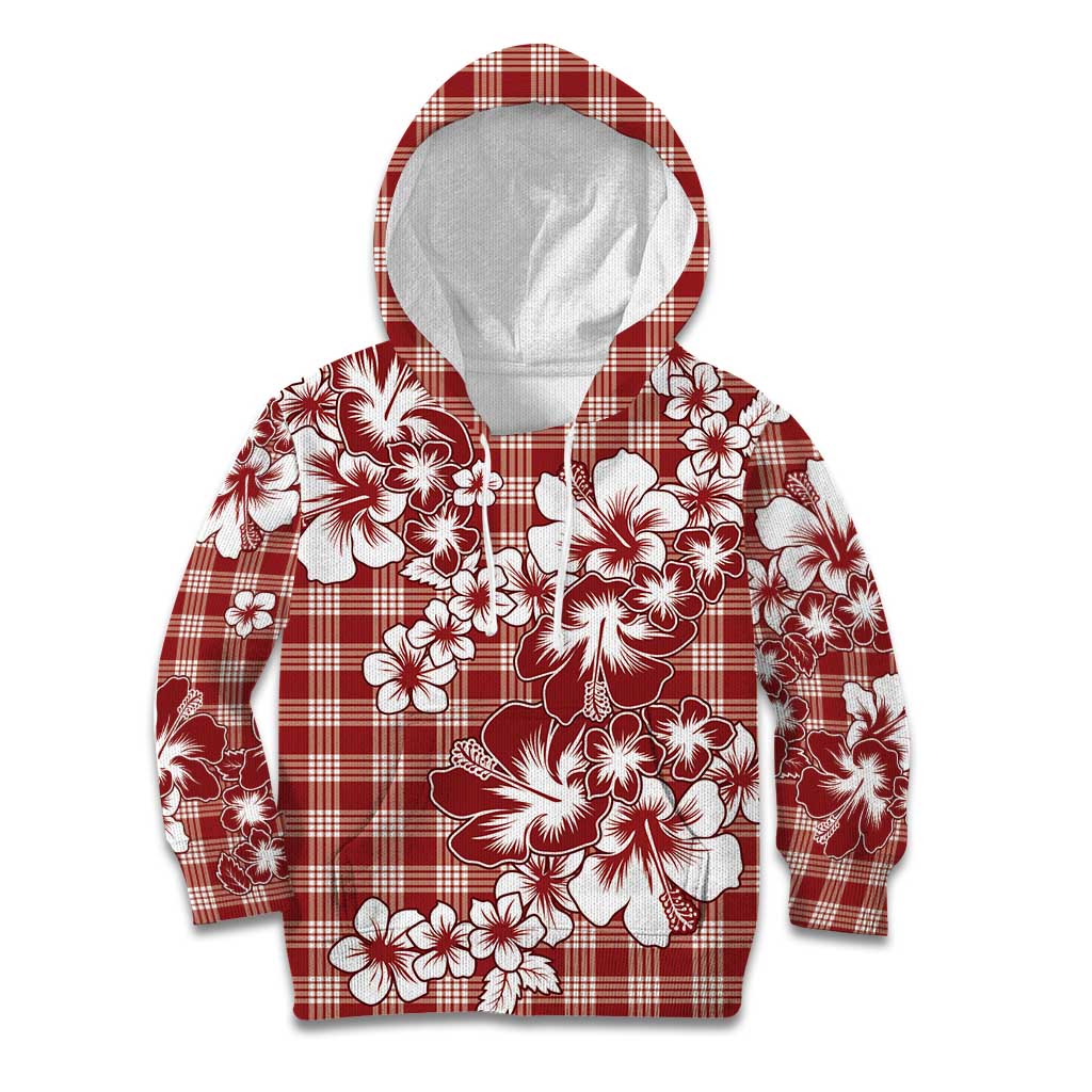 Hibiscus Pakala Fantasy Red Kid Hoodie Tropical Floral Stylized - Polynesian Pride