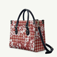 Hibiscus Pakala Fantasy Red Leather Bag Tropical Floral Stylized LT01 Red - Polynesian Pride