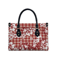 Hibiscus Pakala Fantasy Red Leather Bag Tropical Floral Stylized LT01 - Polynesian Pride