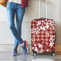 Hibiscus Pakala Fantasy Red Luggage Cover Tropical Floral Stylized - Polynesian Pride