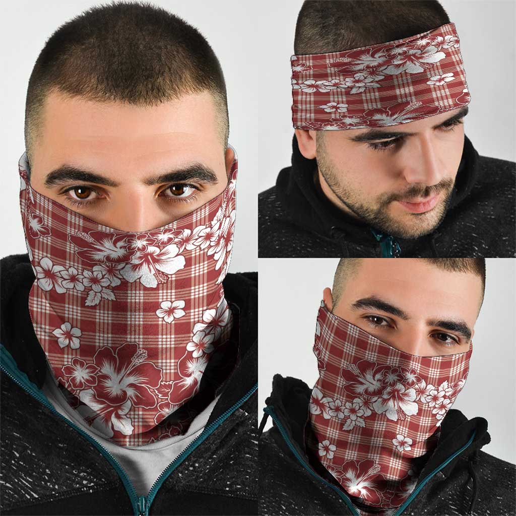 Hibiscus Pakala Fantasy Red Neck Gaiter Tropical Floral Stylized - Polynesian Pride