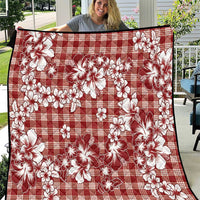 Hibiscus Pakala Fantasy Red Quilt Tropical Floral Stylized - Polynesian Pride