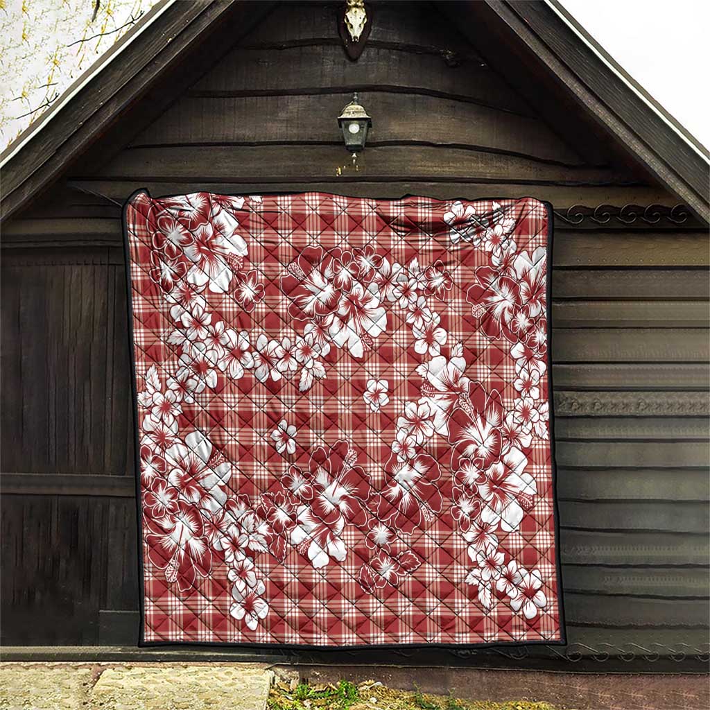 Hibiscus Pakala Fantasy Red Quilt Tropical Floral Stylized - Polynesian Pride
