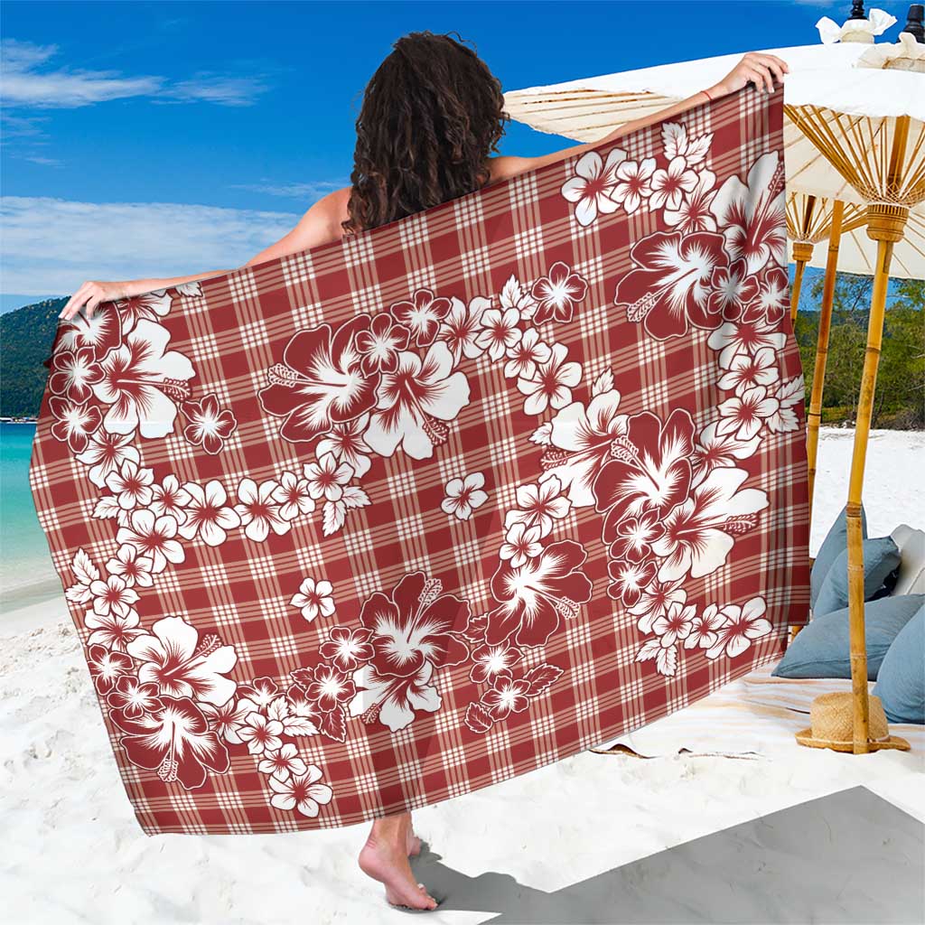 Hibiscus Pakala Fantasy Red Sarong Tropical Floral Stylized LT01 One Size 44 x 66 inches Red - Polynesian Pride