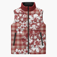 Hibiscus Pakala Fantasy Red Sleeveless Puffer Jacket Tropical Floral Stylized LT01 Unisex Red - Polynesian Pride