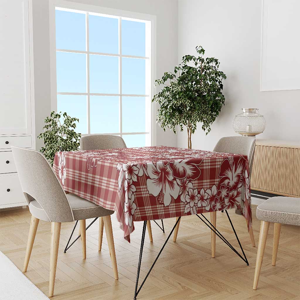 Hibiscus Pakala Fantasy Red Tablecloth Tropical Floral Stylized - Polynesian Pride