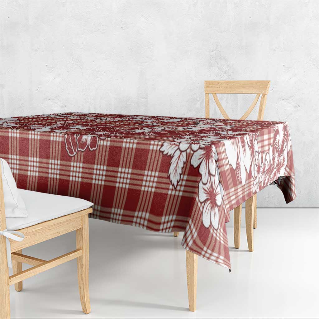 Hibiscus Pakala Fantasy Red Tablecloth Tropical Floral Stylized - Polynesian Pride