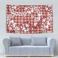 Hibiscus Pakala Fantasy Red Tapestry Tropical Floral Stylized - Polynesian Pride