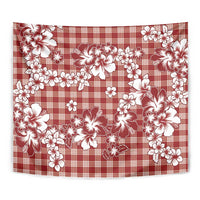 Hibiscus Pakala Fantasy Red Tapestry Tropical Floral Stylized - Polynesian Pride