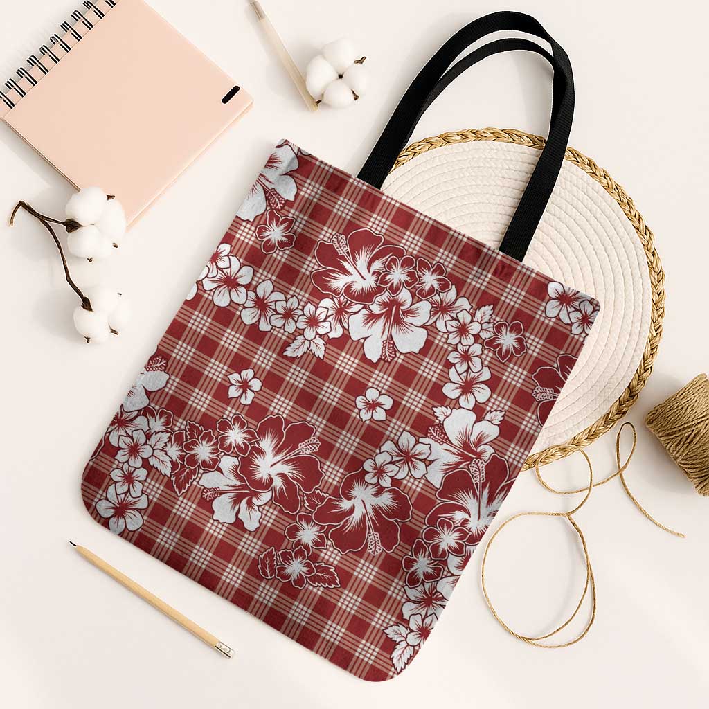 Hibiscus Pakala Fantasy Red Tote Bag Tropical Floral Stylized - Polynesian Pride