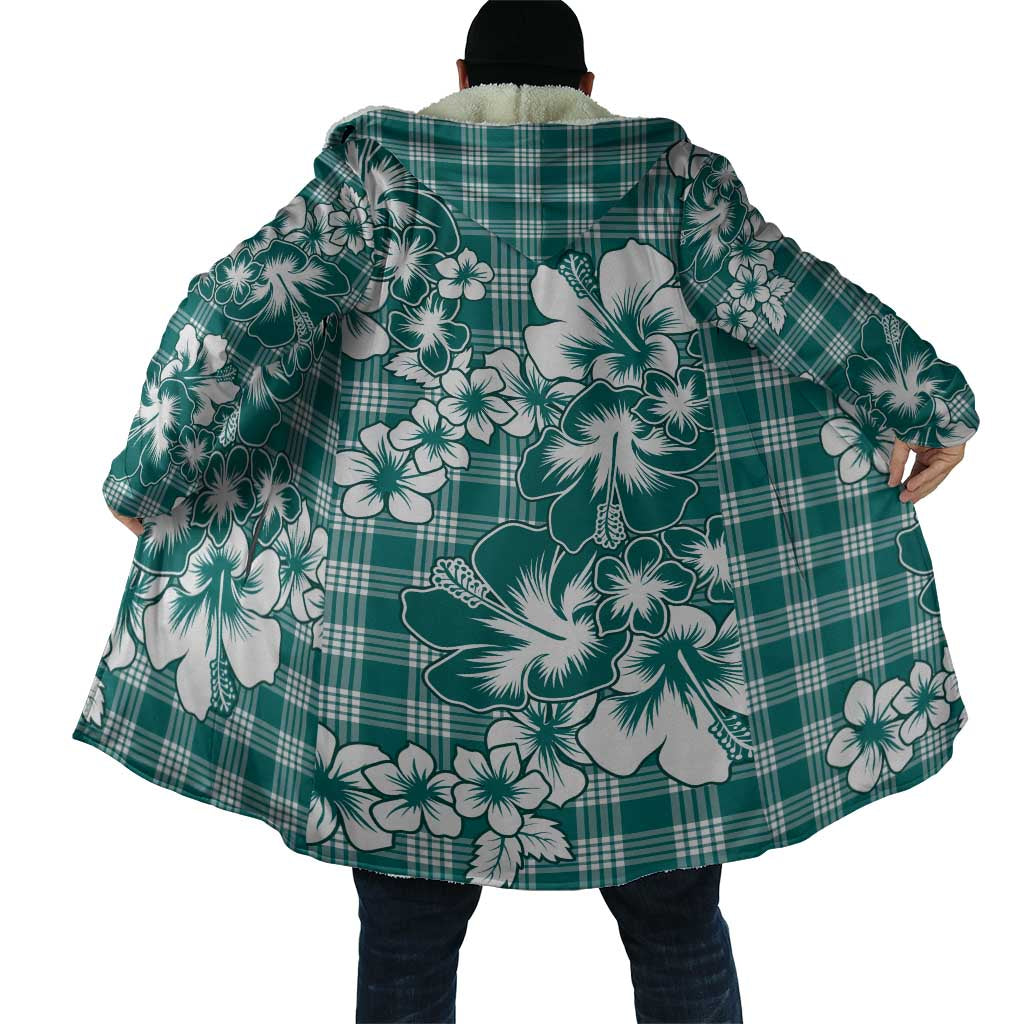 Hibiscus Pakala Aqua Teal Cloak Tropical Floral Stylized - Polynesian Pride