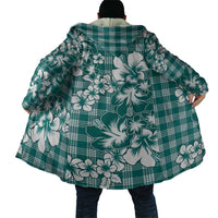 Hibiscus Pakala Aqua Teal Cloak Tropical Floral Stylized - Polynesian Pride
