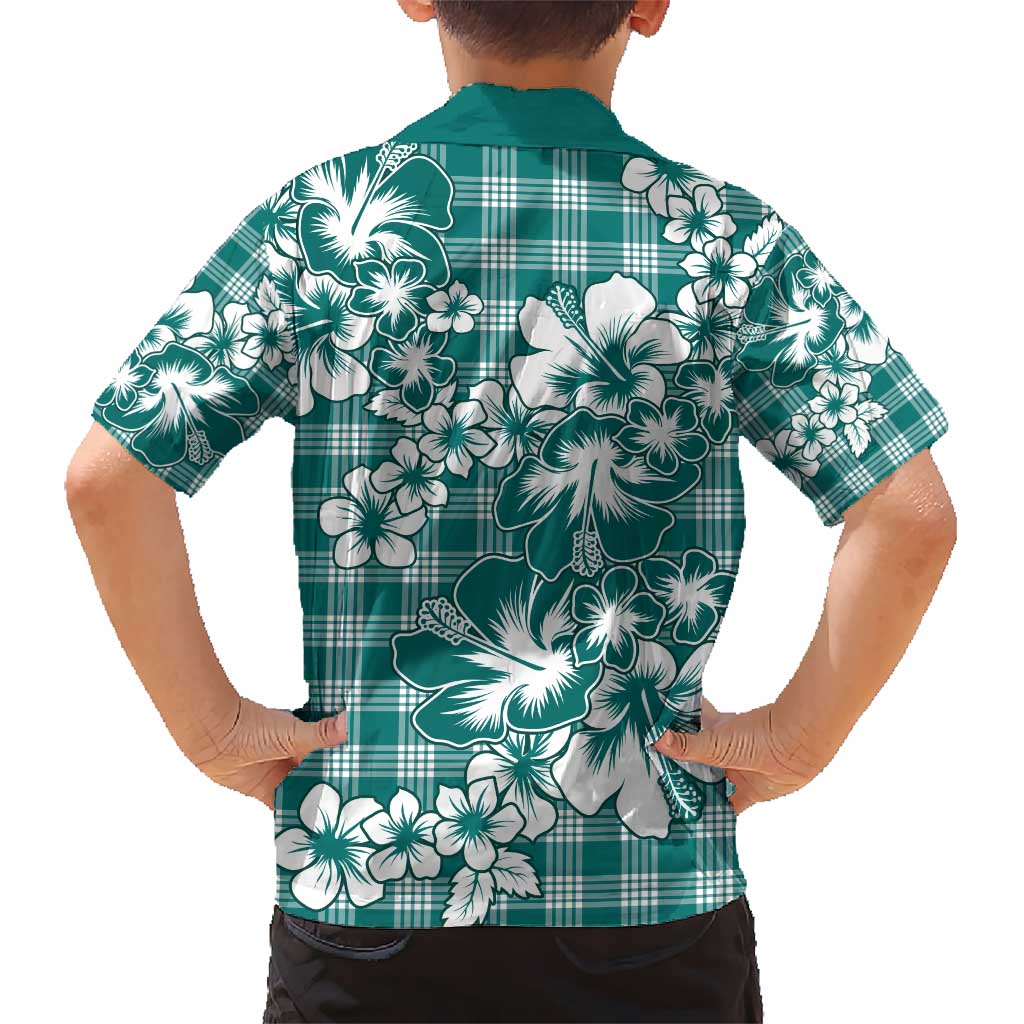 Hibiscus Pakala Aqua Teal Hawaiian Shirt Tropical Floral Stylized - Polynesian Pride
