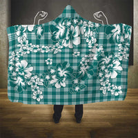 Hibiscus Pakala Aqua Teal Hooded Blanket Tropical Floral Stylized LT01 - Polynesian Pride