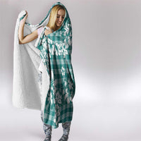 Hibiscus Pakala Aqua Teal Hooded Blanket Tropical Floral Stylized LT01 - Polynesian Pride