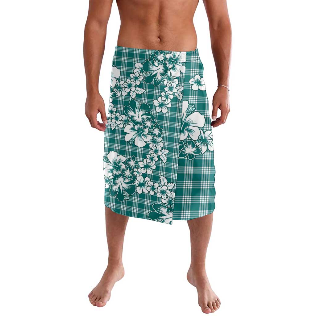 Hibiscus Pakala Aqua Teal Lavalava Tropical Floral Stylized - Polynesian Pride