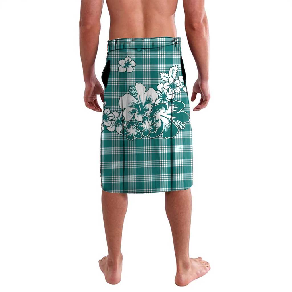 Hibiscus Pakala Aqua Teal Lavalava Tropical Floral Stylized - Polynesian Pride