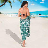 Hibiscus Pakala Aqua Teal Sarong Tropical Floral Stylized - Polynesian Pride