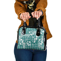Hibiscus Pakala Aqua Teal Shoulder Handbag Tropical Floral Stylized - Polynesian Pride