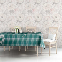 Hibiscus Pakala Aqua Teal Tablecloth Tropical Floral Stylized - Polynesian Pride