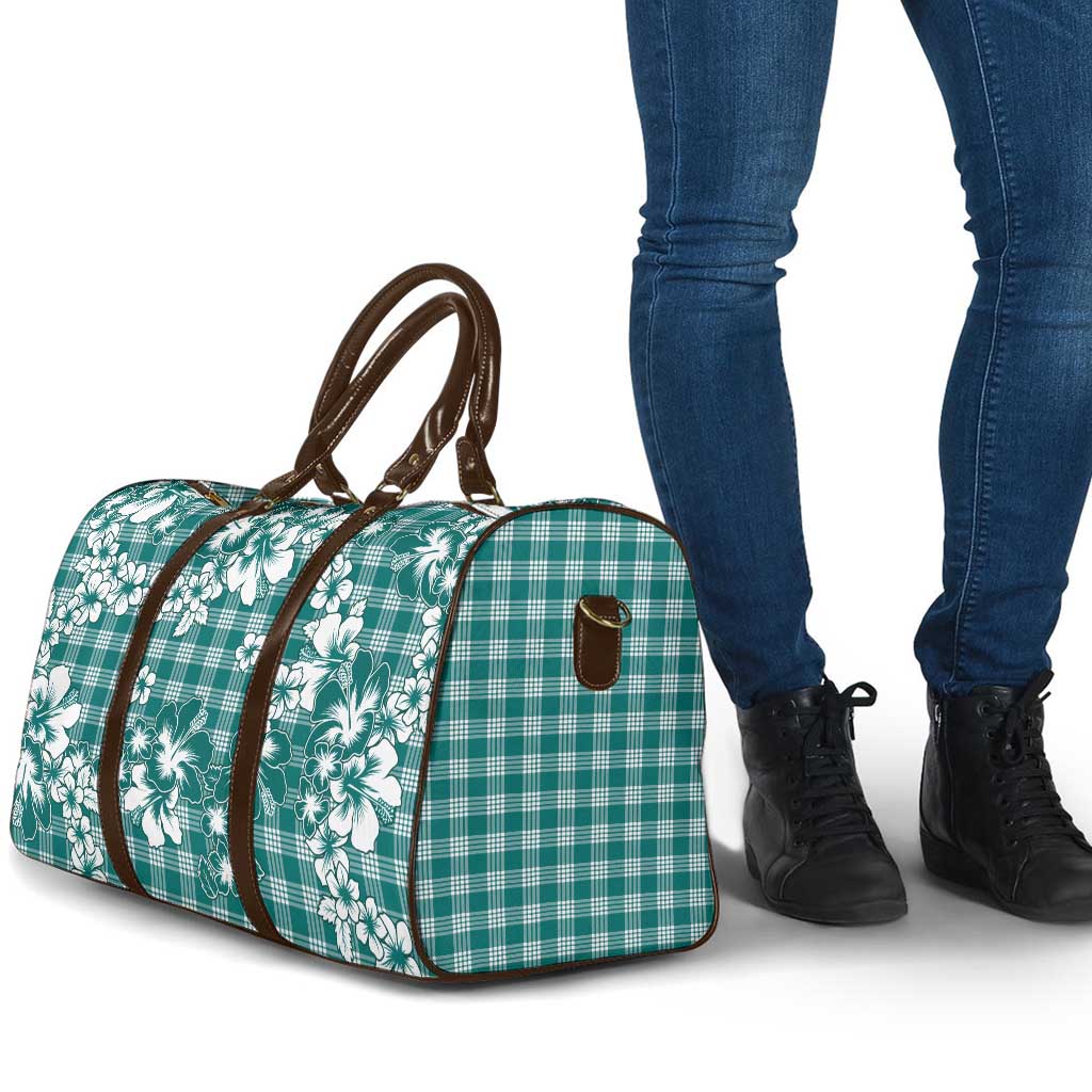 Hibiscus Pakala Aqua Teal Travel Bag Tropical Floral Stylized - Polynesian Pride