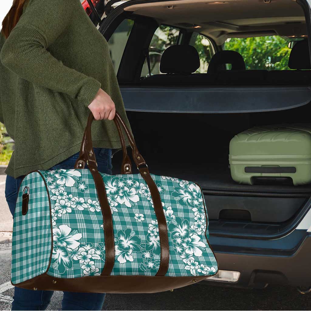 Hibiscus Pakala Aqua Teal Travel Bag Tropical Floral Stylized - Polynesian Pride