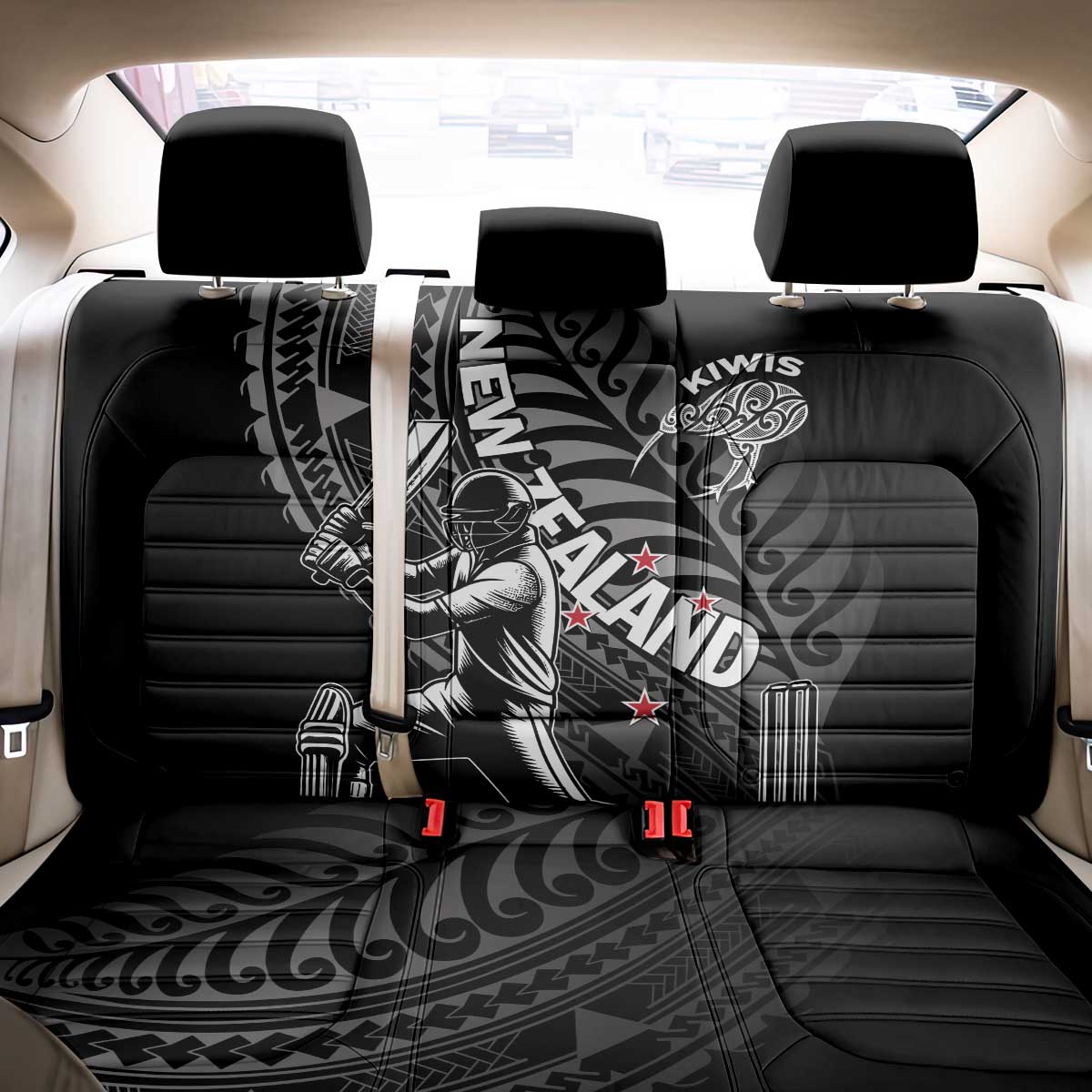 New Zealand Cricket Back Car Seat Cover Maori Kiwi Black Fern LT01 - Polynesian Pride