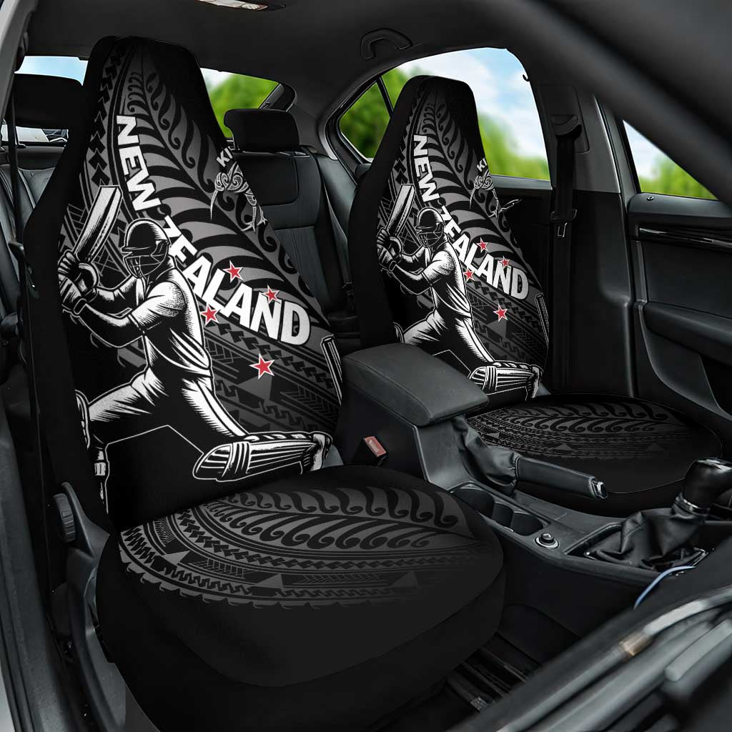 New Zealand Cricket Car Seat Cover Maori Kiwi Black Fern LT01 One Size Black - Polynesian Pride