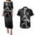Custom New Zealand Cricket Couples Matching Puletasi and Hawaiian Shirt Maori Kiwi Black Fern