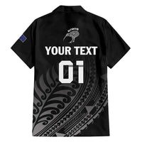 Custom New Zealand Cricket Family Matching Long Sleeve Bodycon Dress and Hawaiian Shirt Maori Kiwi Black Fern LT01 - Polynesian Pride