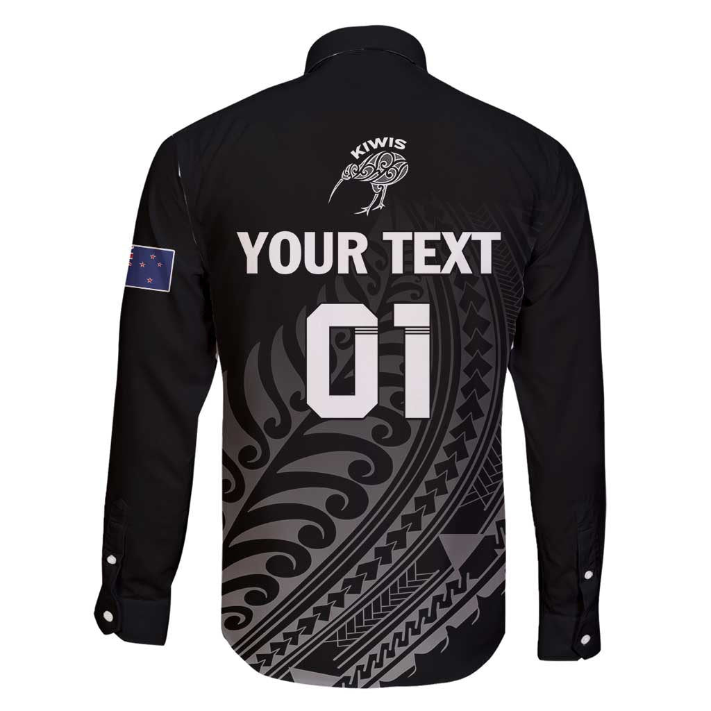 Custom New Zealand Cricket Family Matching Off Shoulder Short Dress and Hawaiian Shirt Maori Kiwi Black Fern LT01 - Polynesian Pride