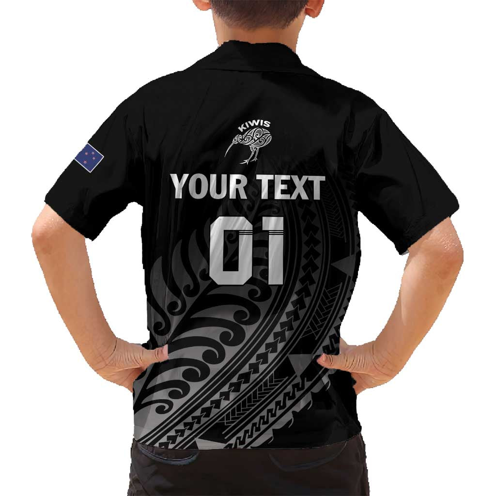 Custom New Zealand Cricket Family Matching Puletasi and Hawaiian Shirt Maori Kiwi Black Fern LT01 - Polynesian Pride