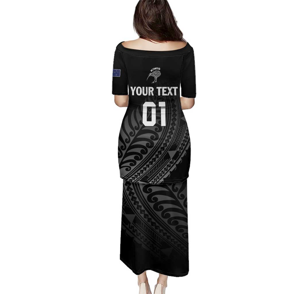 Custom New Zealand Cricket Family Matching Puletasi and Hawaiian Shirt Maori Kiwi Black Fern LT01 - Polynesian Pride