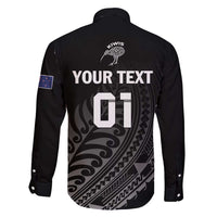 Custom New Zealand Cricket Family Matching Short Sleeve Bodycon Dress and Hawaiian Shirt Maori Kiwi Black Fern LT01 - Polynesian Pride