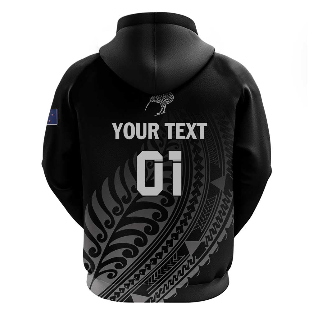 Custom New Zealand Cricket Hoodie Maori Kiwi Black Fern LT01 - Polynesian Pride