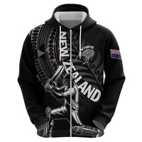 Custom New Zealand Cricket Hoodie Maori Kiwi Black Fern LT01 - Polynesian Pride