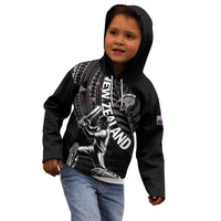 Custom New Zealand Cricket Kid Hoodie Maori Kiwi Black Fern LT01 - Polynesian Pride