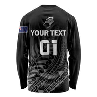 Custom New Zealand Cricket Long Sleeve Shirt Maori Kiwi Black Fern LT01 - Polynesian Pride