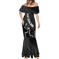 Custom New Zealand Cricket Mermaid Dress Maori Kiwi Black Fern LT01 - Polynesian Pride
