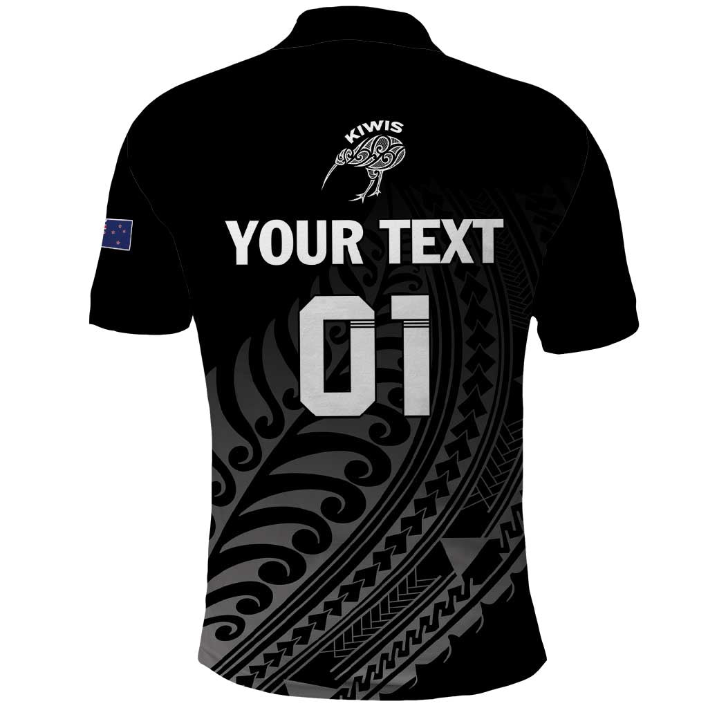 Custom New Zealand Cricket Polo Shirt Maori Kiwi Black Fern LT01 - Polynesian Pride