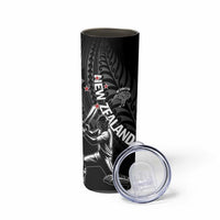 Custom New Zealand Cricket Skinny Tumbler Maori Kiwi Black Fern LT01 - Polynesian Pride