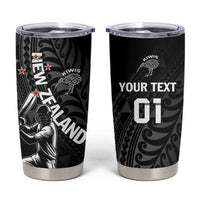 Custom New Zealand Cricket Tumbler Cup Maori Kiwi Black Fern LT01 Black - Polynesian Pride