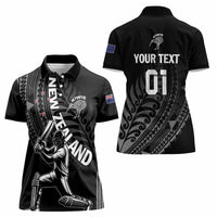 Custom New Zealand Cricket Women Polo Shirt Maori Kiwi Black Fern LT01 - Polynesian Pride