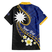 Personalised Nauru Family Matching Off Shoulder Short Dress and Hawaiian Shirt Naoero Proud Plumeria LT01 - Polynesian Pride