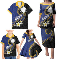 Personalised Nauru Family Matching Puletasi and Hawaiian Shirt Naoero Proud Plumeria LT01 - Polynesian Pride