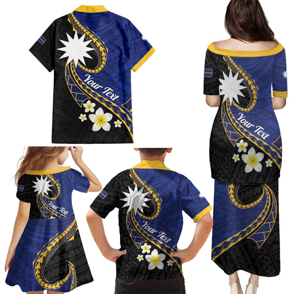 Personalised Nauru Family Matching Puletasi and Hawaiian Shirt Naoero Proud Plumeria LT01 - Polynesian Pride