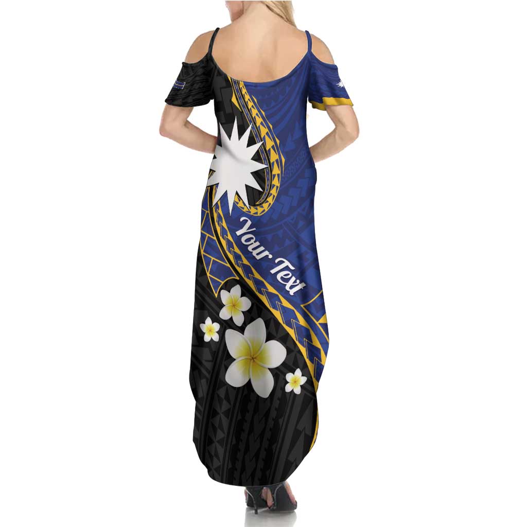 Personalised Nauru Family Matching Summer Maxi Dress and Hawaiian Shirt Naoero Proud Plumeria LT01 - Polynesian Pride