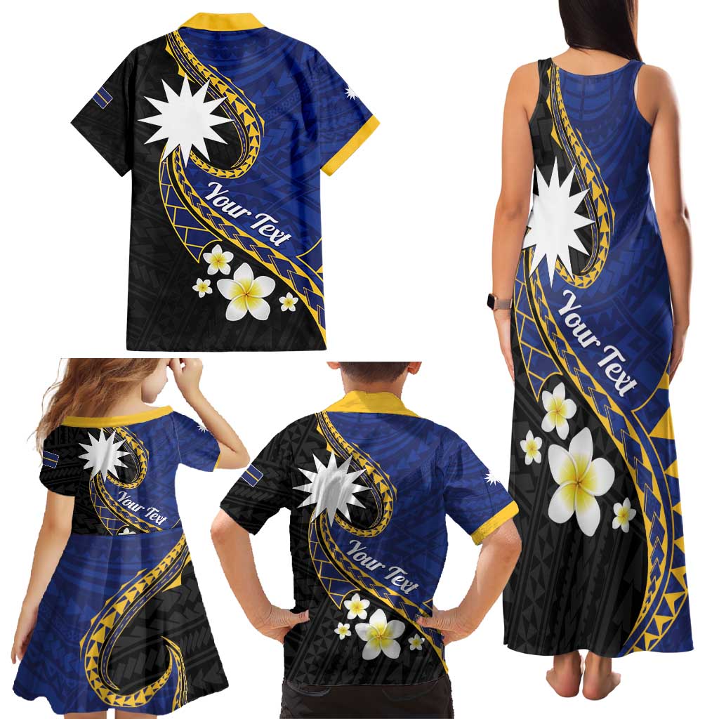 Personalised Nauru Family Matching Tank Maxi Dress and Hawaiian Shirt Naoero Proud Plumeria LT01 - Polynesian Pride
